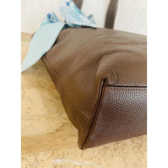 Vintage Coach brown Hamilton pebble leather shoulder bag tote Serial F14683 - Picture 7 of 10